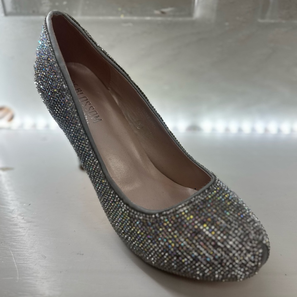 The Blossom Apparel Silver Glitter Heels